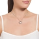 White Pearl and Crystal Circle Pendant