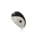 Black and White Crystal Yin Yang Ring and 925 Silver