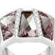 Pink Swarovski Crystal Elements Ring Rectangle and Rhodium Plated