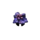 Anpassbarer Blumenlederring mit violetten Perlmuttblüten und bronzenen Süsswasserzuchtperlen