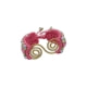 Bracelet rose en coton Spirale dorée et Perles Jade, Opale et Verre