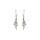 Swarovski Crystal Elements and White Pearl Snake Earrings and Rhodium Plated