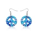 Boucles d'oreilles Peace Bleu en Verre de Murano F