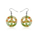 Earrings Peace Orange and Green Murano Glass