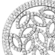 Colgante de plata del diseño y Cristal Swarovski Zirconia Blanco