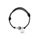 Tahitian Pearl Bracelet, Elephant 925 Sterling Silver and Black Waxed Cotton
