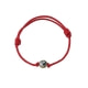 Armband Tahiti-Perle und rote, gewachste Baumwolle