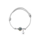 Tahiti-Perlen-Armband, Stern 925-Sterlingsilber und gewachste Baumwolle Weiß