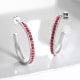 Red Swarovski Crystal Elements Hoop Earrings