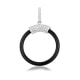 Black Ceramic Circle Pendant, 925 Silver and White Swarovski Crystal Zirconia 