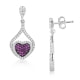 Heart Earrings 925 Silver and White and Pink Swarovski Crystal Zirconia 