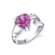 Ring mit herzförmigen rosa Rubinstein in 925-Sterling-Silber (2,50 cts)