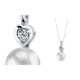 White Freshwater Pearl and Cubic Zirconia Heart Pendant and 925 Silver