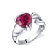 2.50 cts Red Heart Ruby and 925 Silver Ring - Size 7