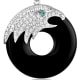 152 Black and White Swarovski Crystal Zirconia Eagle Earrings, Onyx and 925 Plata