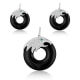 Set : Necklace and Earrings Eagle Silver, Onyx and Swarovski Crystal Zirconia 