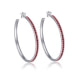 Red Swarovski Crystal Elements Large Hoop Earrings