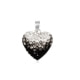 Black and White Crystal Heart Pendant and 925 Silver