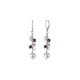 Pink Pearls and Swarovski Crystal Heart Dangling Earrings