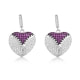 206 White and Pink Swarovski Crystal Zirconia Heart Earrings and 925 Silver