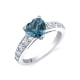 Ring mit herzförmigem, blauem Topazstein in 925-Sterlingsilber 1.50 cts - 54