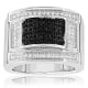 Black and White Swarovski Crystal Zirconia Ring and 925 Silver 