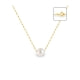 Weiß Perlen-Halskette und Gelbgold 750/1000