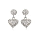 White Crystal Heart Earrings and 925 Silver