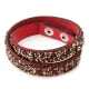 Gold and Red Swarovski Crystal Elements and red leather Bracelet D