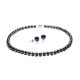 Schmuckset: Halskette 41 cm Ohrringe und Perlen-Schwarz und 925-Sterlingsilber