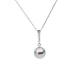 Black Tahitian Pearl and Diamonds Pendant and White Gold 375/1000 Modèle A