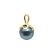 Black Tahitian Circled Pearl Pendant and Yellow Gold 375/1000