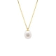 White Freshwater Pearl Necklace and Yellow Gold 375/1000