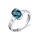 1.5 cts Blue Topaz and 925 Silver Ring