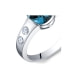 1.5 cts Blue Topaz and 925 Silver Ring