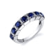 1.75 cts Blue Sapphire Alliance Ring and 925 Sterling Silver - Size 8