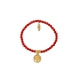 Ettika - Pulsera elástico Árbol de la Vida en oro amarillo y perlas rojas