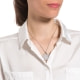 Rhodium überzogene Halskette mit weißen Zirkonia-Steinen