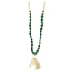 Ettika - Halskette Charm mit Mut-Glücksbringer, Jade und Gelbgold
