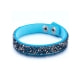 Silvery and Turquoise Swarovski Crystal Elements and leather Bracelet