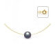 Black Freshwater Pearl Cable Necklace and Yellow Gold 750/1000