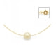 Gold Freshwater Pearl Cable Necklace and Yellow Gold 750/1000