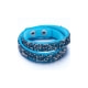 Silvery and Turquoise Swarovski Crystal Elements and leather Bracelet