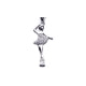 White Swarovski Crystal Element Ballerina Pendant and Rhodium Plated