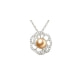 Gold Pearl and Swarovski Crystal Elements Flower Pendant 