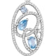 111 White and Blue Swarovski Zirconia Crystal Pendant and 925 Silver