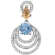 74 White, Blue and Citrine Swarovski Zirconia Crystal Pendant and 925 Silver