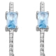 28 White and Blue Swarovski Zironia and 925 Silver Earrings