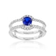 47 White and Blue Swarovski Crystal Zirconia Ring and 925 Silver