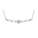 Pink cultured pearls necklace, crystal and 925 silver
